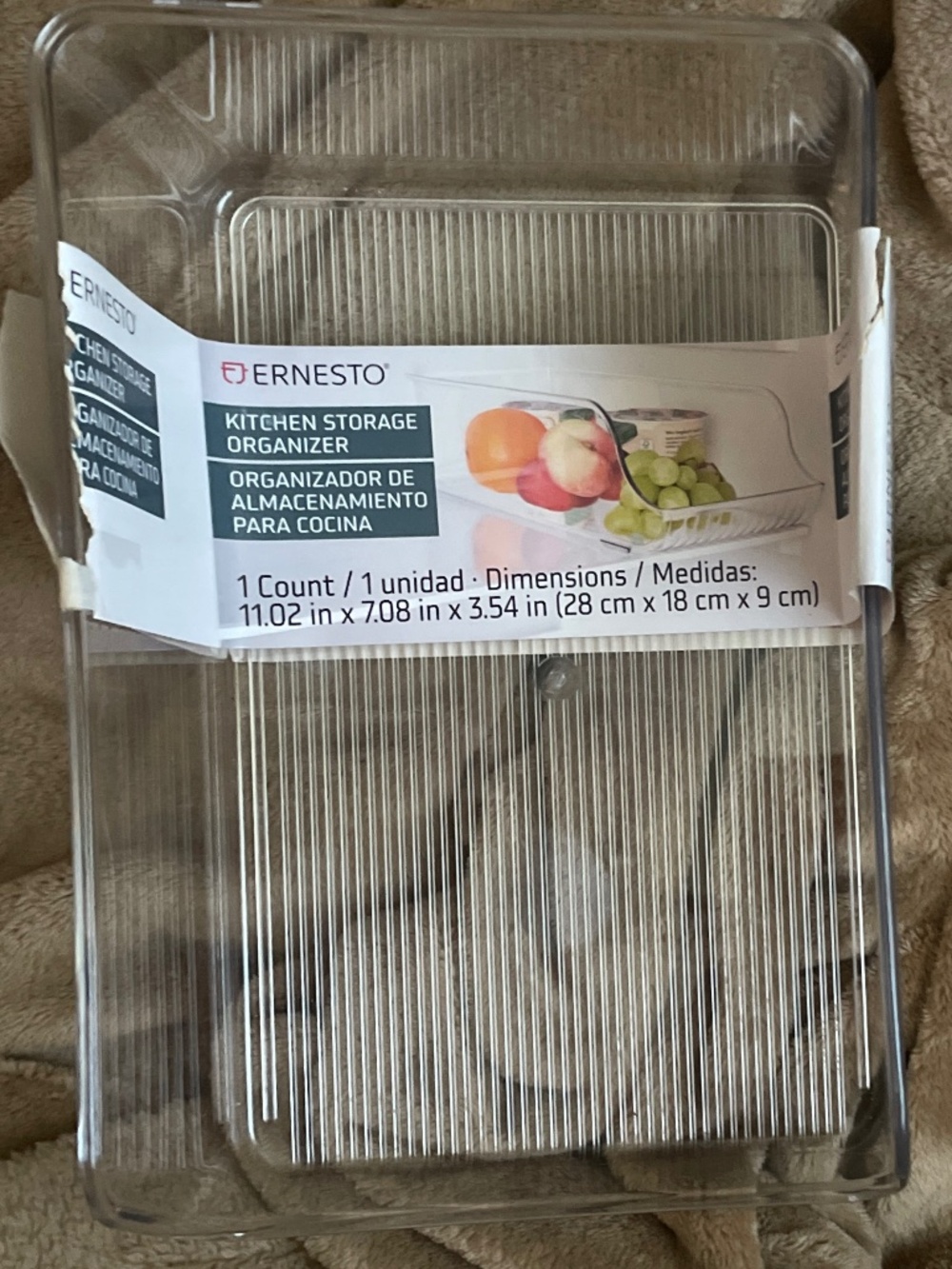 NWT ALDI Ernesto Clear Refrigerator Storage Bin Organizer Basket
